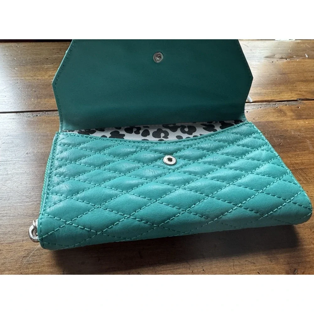Rebecca Minkoff Quilted Zip-Around Wallet‎ Turquoise